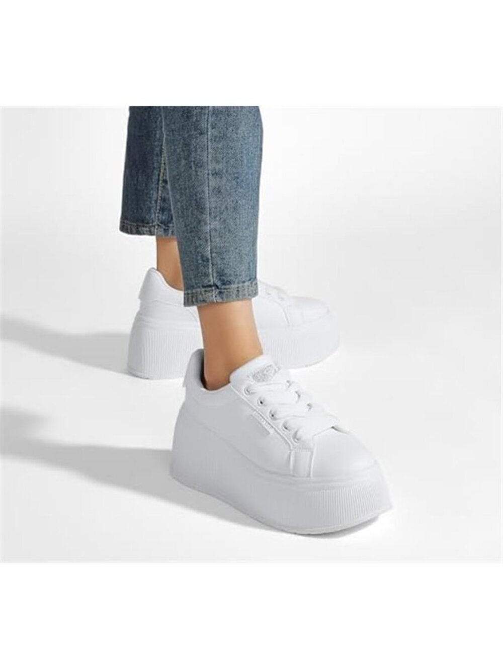 Women's Platform Fashion Sneaker Classic Wedge Canvas Casual Low Top Retro Shoes - Picture 2 of 7